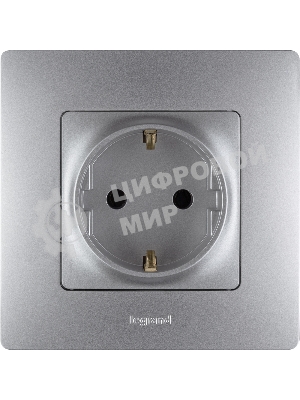 Розетка 2К+З, немецкий стандарт, винтовые зажимы, 16А, 250 В~, Etika, алюминий Розетка 2К+З, немецкий стандарт, винтовые зажимы, 16А, 250В~, Etika, алюминий