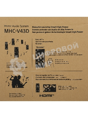 Минисистема Sony MHC-V43D черный/CD/CDRW/DVD/DVDRW/FM/USB/BT