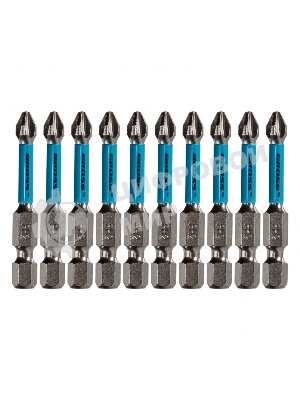 Набор бит торсионных Gross PH2x50 мм, для ударных шуруповертов, 10 шт.