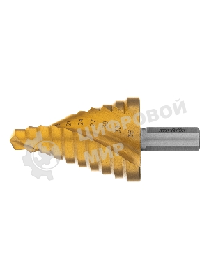 Сверло Matrix ступенчатое 9-12-15-18-21-24-27-30-33-36мм hss спиральный профиль шестигранный