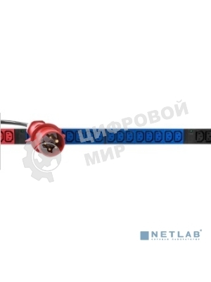 Вертикальный блок розеток REM Rem-3x32, 3 фазы 32A, 6 авт, инд, 36 C13, 1420 мм, вх IEC 309, шнур 3 м (R-3x32-36C13-A-I-1420-3-3PN)