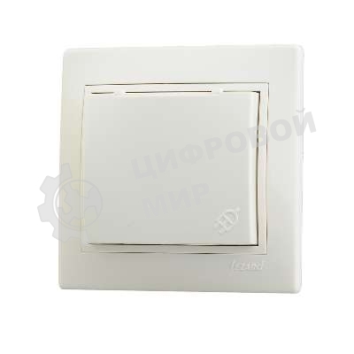 Розетка 1-м СП Мира с защ. крышкой керам. с заземл. крем/крем. Lezard 701-0303-123