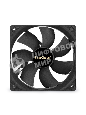 Вентилятор для корпуса ExeGate E12025S4P-PWM черный, 120 мм, 1500 об/мин, 25 дБ, 4 pin