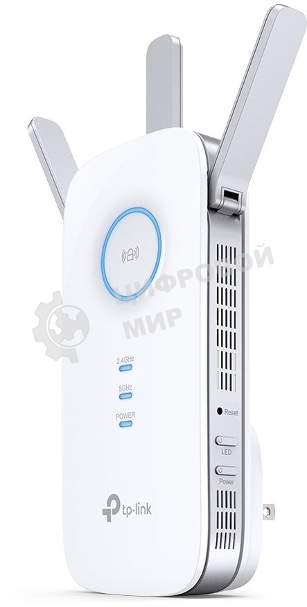 Усилитель сигнала TP-Link AC1900 Wi-Fi Range Extender 600 Mbps at 2.4 GHz + 1300 Mbps at 5 GHz; 3 × External Antennas, 1 × Gigabit Port, Wall Plugged; Tether App, WPS, Intelligent Signal Light, Access Control, Power Schedule, LED Control, RE/AP Mode, OneMe, MU-MIMO