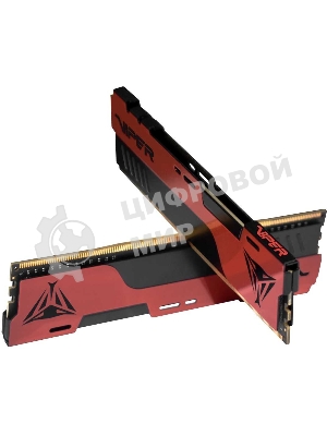 Оперативная память Patriot Viper Elite II, DDR4, 32GB (2x16 GB), 3200 MHz, CL18, DIMM, радиатор, красный, черный