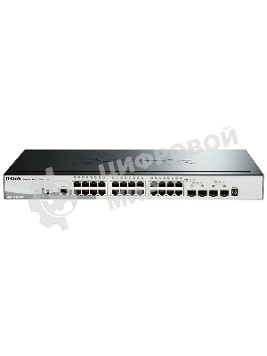 Коммутатор управляемый стекируемый D-Link DGS-1510-28P/A1A SmartPro с 24 портами 10/100/1000Base-T с поддержкой PoE, 2 портами 1000Base-X SFP и 2 портами 10Gb,ase-X SFP+
