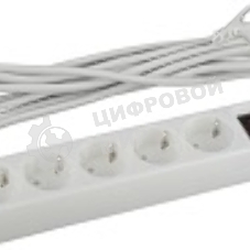 Сетевой фильтр ЭРА USF-5es-3m-W, 3 м, белый