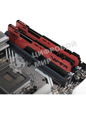 Оперативная память Patriot Viper Elite II, DDR4, 32GB (2x16 GB), 3200 MHz, CL18, DIMM, радиатор, красный, черный