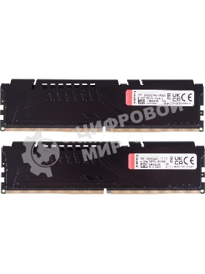 Оперативная память Kingston Fury Beast, DDR5, 64GB (2x32GB), 5600MHz, CL40, DIMM, радиатор, черный