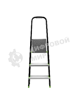 Стремянка Сибртех 3 ступени, стальной профиль, алюминиевые ступени