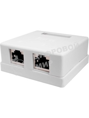 Розетка компьютерная Suprlan 10-0308-1 наклад. RJ45 2 кат. 5E FTP белый
