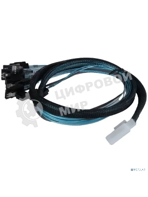 Кабель Procase CBL-SLSAS8-8SATA-10 для подключения корзин, SFF-8654 (Slimline SAS x8) к 8*SATA, 100 cm