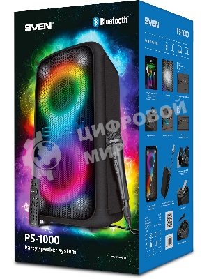 Колонка портативная SVEN АС PS-1000 черный 160W 1.0 BT/3.5Jack 8000mAh