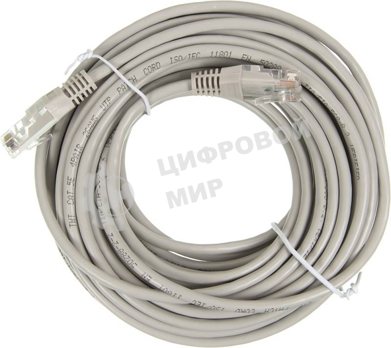 Патч-корд LANMASTER UTP TWT-45-45-10-GY вилка RJ-45-вилка RJ-45 cat.5е 10м серый ПВХ (уп.:1шт)