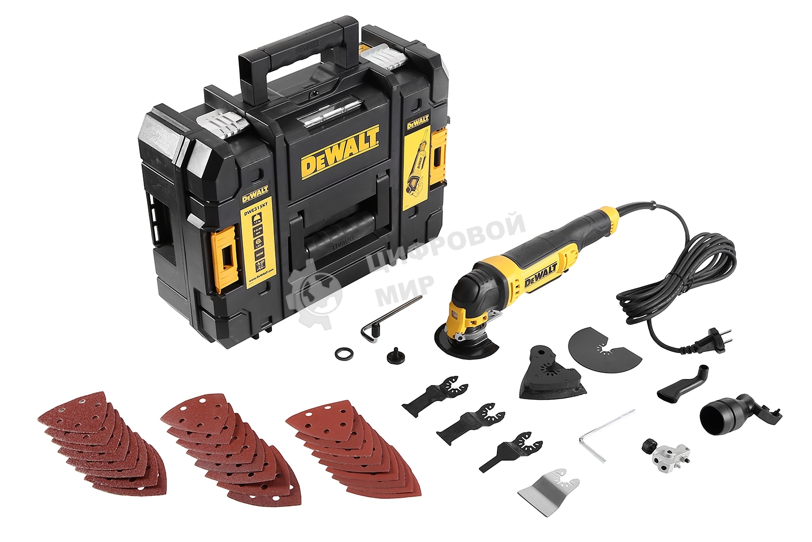 Многофункциональный инструмент DeWalt DWE315KT 300Вт желтый/черный