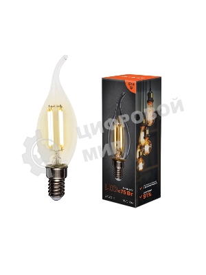 Лампа светодиодная филаментная Rexant Свеча на ветру CN37 9.5 Вт 950 Лм 2700K E14 прозрачная колба