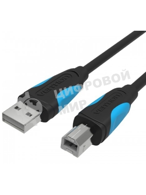 Кабель Vention USB 2.0 AM/BM - 3 м. черный VAS-A16-B300