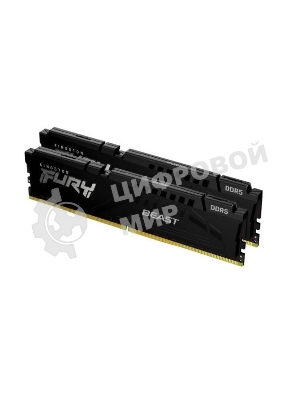 Оперативная память Kingston Fury Beast, DDR5, 64GB (2x32GB), 5600MHz, CL40, DIMM, радиатор, черный