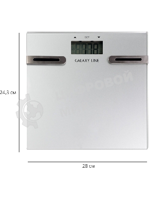 Весы напольные многофункциональные Galaxy Line GL 4855, серый, электронные, элемент питания типа 