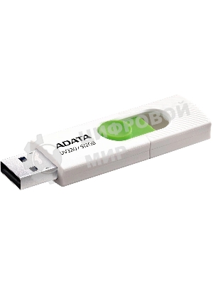 Флешка USB ADATA UV320 (AUV320-512G-RWHGN), 512Gb, USB 3.2 Gen1, R/W 100/30, белый/зеленый