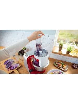 Кухонная машина Bosch MUM5X720 планетар.вращ. 1000Вт красный/серый