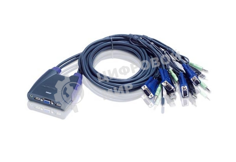 Переключатель электронный ATEN PETITE 4 PORT USB KVM SWITCH W/2.5M W/1.