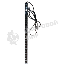 Вертикальный блок розеток, 12xSchuko + 8xC13, 250V, 16A, шнур 3 метра, вилка Schuko