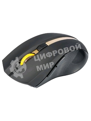 Мышь беспроводная Oklick 495MW черный/золотистый, 1600 dpi, радиоканал, USB, кнопки - 6