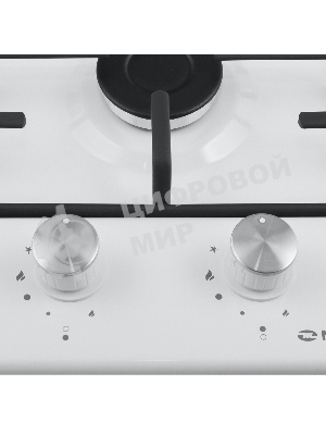 Газовая варочная панель Maunfeld EGHE.32.3EW/G, 2 конфорки, эмалированная сталь, белый