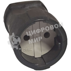 Штепсель без заземл. ПВХ-облив черный UNIVersal ОА0150