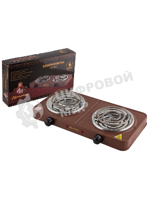 Плита настольная электрическая Матрена МА-062, коричневый, ТЭН, 2 конф.