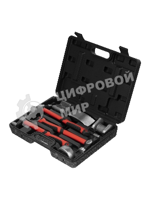 Набор рихтовочный Matrix, 3 молотка с фибергласовыми ручками, 4 наковальни, в пласт. боксе