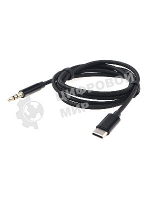 Кабель-переходник USB Cablexpert CCAB-CM35M-1M-B, Type-C/Jack3.5, Mobile, 1м, черный, коробка