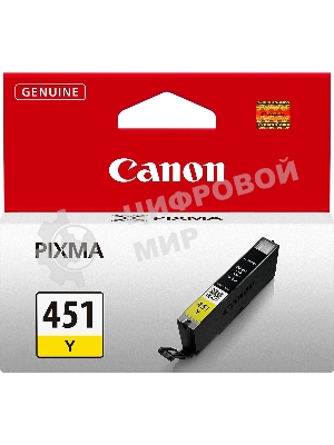 Картридж струйный CLI-451Y (6526B001) для Canon PIXMA iP7240/MG6340/MG5440, Желтый(Yellow), 344стр.