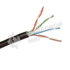 Кабель UTP 4 пары кат.5e Exegate медь, внешн. прокладка, без троса, бухта 305м, черный, PE