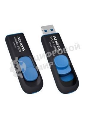 Флешка USB ADATA UV128 (AUV128-128G-RBE), 128Gb, USB 3.0, R/W 100/30, черный/синий