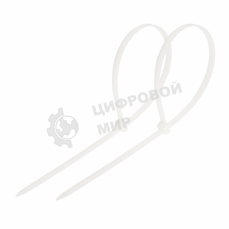 Хомут-стяжка кабельная нейлоновая Rexant 250 x7,6 мм, белая, упаковка 100 шт.