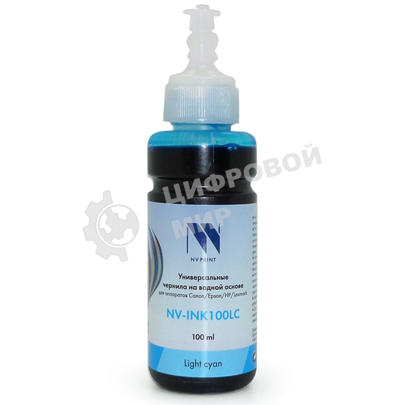 Чернила совместимые NVPrint NV-INK100U Light Cyan универсальные на водной основе для аппаратов Сanon/Epson/НР/Lexmark (100ml) (Китай)
