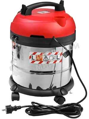 Строительный пылесос Зубр МАСТЕР ПУ-20-1400 М3 серый/красный, 1400 Вт, уборка сухая/влажная/выдув, пылесборник мешок/контейнер, 20 л