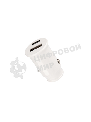 Автозарядка в прикуриватель Rexant АЗУ USB-A+USB-C, 2.4 A белый