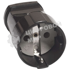 Штепсель с заземл. черный 16А 250В (еврослот) UNIVersal А1020