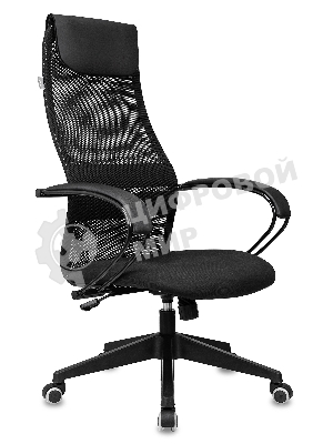 Кресло Бюрократ CH-607 TW-01 черный, сетка, подголовник