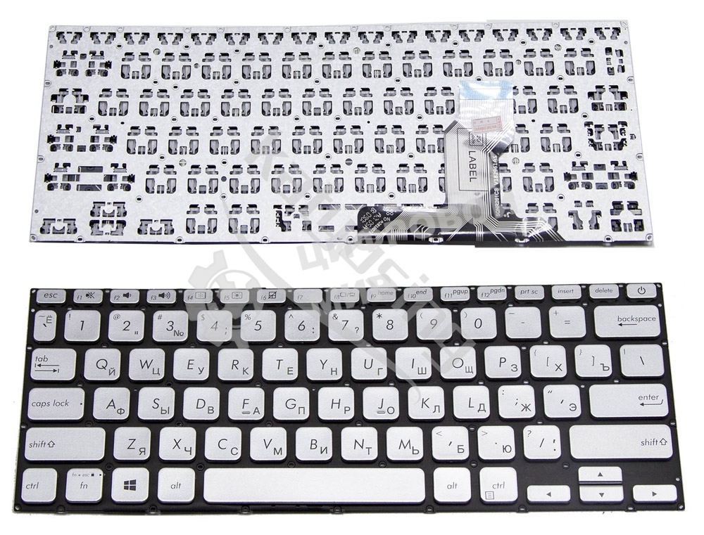 Клавиатура для ноутбука Asus X420 серебристая