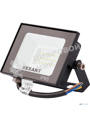 Прожектор Rexant СДО 20 Вт 1600 Лм 4000 K черный корпус