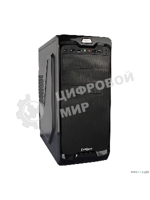 Компьютерный корпус Miditower ExeGate UN-604 Black, ATX, (UN400, 120мм) 2хUSB+2хUSB 3.0, Audio