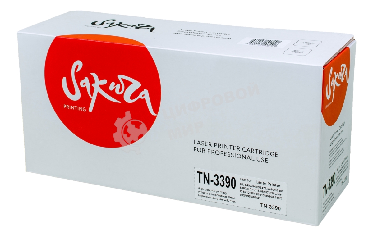 Картридж лазерный Sakura TN780/3390 для Brother HL-5450/5452/5472/5470/6180/6182 DCP-8155/8557/8250 MFC-8712/8510/8515/8520/8910/8912/8950/8952, черный, 12000