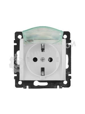 Розетка Legrand Valena 774220 влагозащищенная IP44 с заземлением с крышкой и защитными шторками (белая)