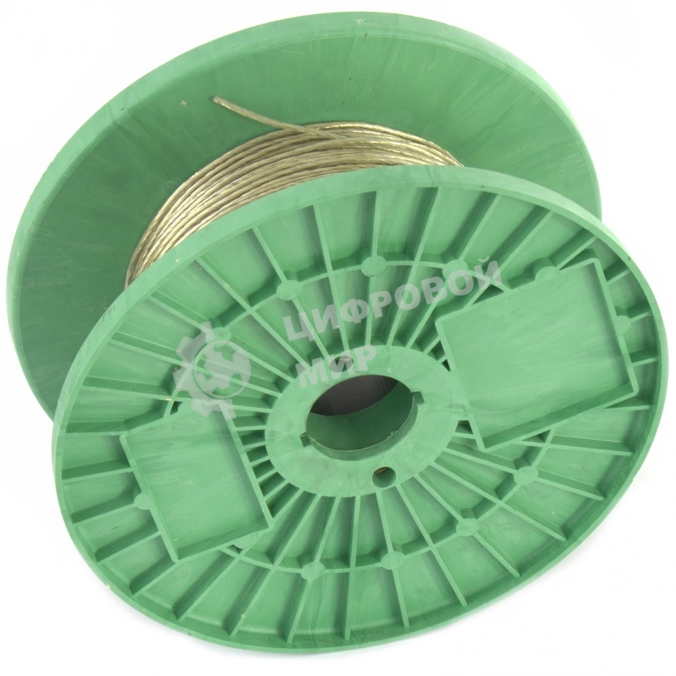 Трос металлополимерный прозрачный Сибртех ПР-2.0, (2,0мм толщина, катушка 200м.п.),