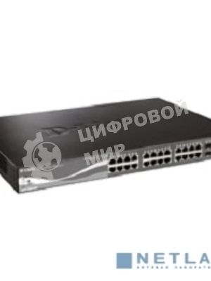 Коммутатор управляемый стекируемый D-Link DGS-1510-28P/A1A SmartPro с 24 портами 10/100/1000Base-T с поддержкой PoE, 2 портами 1000Base-X SFP и 2 портами 10Gb,ase-X SFP+