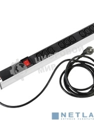 Аксессуар ЦМО Блок розеток Rem-16 с выкл., 9 IEC 60320 C13, 16A, алюм., 19